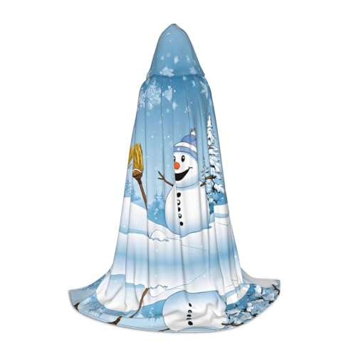 JAYWIS Kapuzenumhang mit Aufschrift "Merry Christmas and Snow", bedruckt, verstellbar, für Teenager, Halloween-Abenteuer, Partys und festliche Anlässe, Größe L von JAYWIS