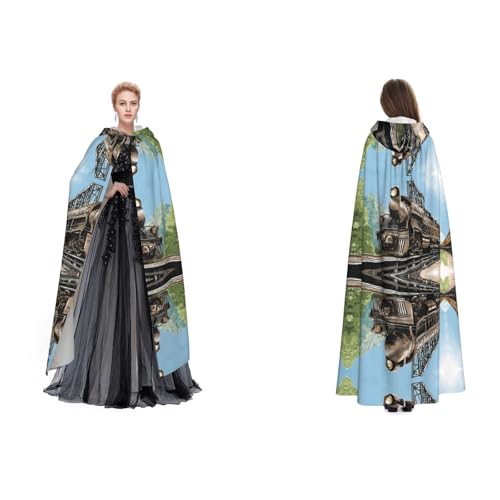 JAYWIS Kapuzenumhang mit Dampfzug für Erwachsene, verstellbarer Umhang für Halloween-Kostüme, Festivals und Gothic-Events JAYWIS Kapuzenumhang mit Dampfzug für Erwachsene, verstellbarer Umhang für Halloween-Kostüme, Festivals und Gothic-Events von JAYWIS