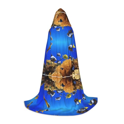 JAYWIS Kapuzenumhang mit Fischmuster, bedruckt, verstellbar, für Teenager, Halloween-Abenteuer, Partys und festliche Anlässe, Größe M JAYWIS Kapuzenumhang mit Fischmuster, bedruckt, verstellbar, für Teenager, Halloween-Abenteuer, Partys und festliche Anlässe, Größe M von JAYWIS