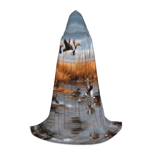 JAYWIS Kapuzenumhang mit Jagd-Motiv fliegende wilde Ente – bedruckter, verstellbarer Umhang für Teenager, Halloween-Abenteuer, Partys und festliche Anlässe, Größe L JAYWIS Kapuzenumhang mit Jagd-Motiv fliegende wilde Ente – bedruckter, verstellbarer Umhang für Teenager, Halloween-Abenteuer, Partys und festliche Anlässe, Größe L von JAYWIS