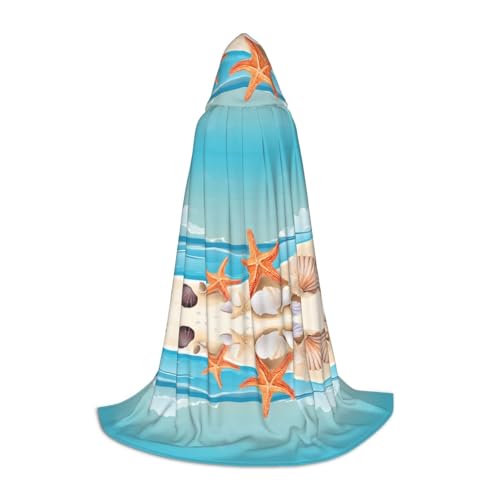 JAYWIS Kapuzenumhang mit Muschelmotiv, bedruckt, verstellbar, für Teenager, Halloween-Abenteuer, Partys und festliche Anlässe, Größe L JAYWIS Kapuzenumhang mit Muschelmotiv, bedruckt, verstellbar, für Teenager, Halloween-Abenteuer, Partys und festliche Anlässe, Größe L von JAYWIS