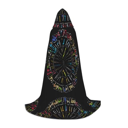 JAYWIS Kapuzenumhang mit Musiknoten-Druck, bedruckt, verstellbar, für Teenager, Halloween-Abenteuer, Partys und festliche Anlässe, Größe L JAYWIS Kapuzenumhang mit Musiknoten-Druck, bedruckt, verstellbar, für Teenager, Halloween-Abenteuer, Partys und festliche Anlässe, Größe L von JAYWIS