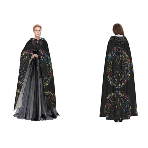 JAYWIS Kapuzenumhang mit Musiknoten für Erwachsene, verstellbarer Umhang für Halloween-Kostüme, Festivals und Gothic-Events JAYWIS Kapuzenumhang mit Musiknoten für Erwachsene, verstellbarer Umhang für Halloween-Kostüme, Festivals und Gothic-Events von JAYWIS