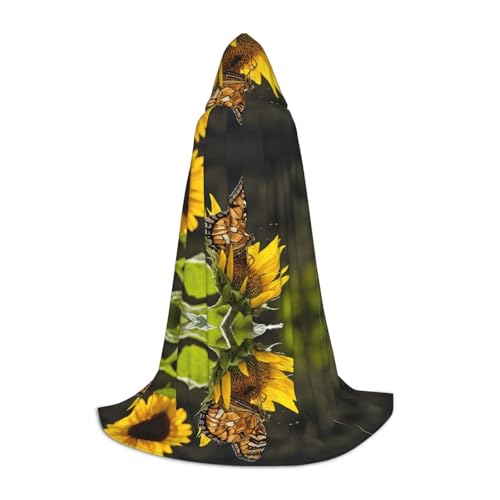 JAYWIS Kapuzenumhang mit Sonnenblumen-Druck, bedruckt, verstellbar, für Teenager, Halloween-Abenteuer, Partys und festliche Anlässe, Größe M JAYWIS Kapuzenumhang mit Sonnenblumen-Druck, bedruckt, verstellbar, für Teenager, Halloween-Abenteuer, Partys und festliche Anlässe, Größe M von JAYWIS