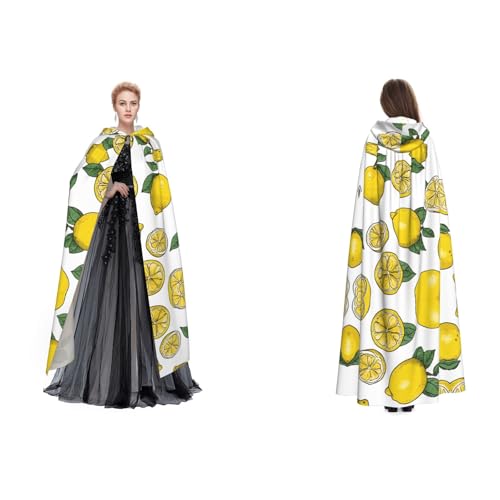 JAYWIS Kapuzenumhang mit Zitronenfruchtmuster für Erwachsene, verstellbarer Umhang für Halloween-Kostüme, Festivals und Gothic-Events JAYWIS Kapuzenumhang mit Zitronenfruchtmuster für Erwachsene, verstellbarer Umhang für Halloween-Kostüme, Festivals und Gothic-Events von JAYWIS