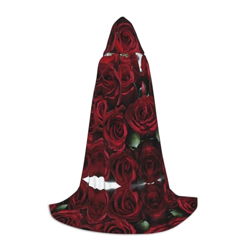 JAYWIS Kapuzenumhang mit roter und schwarzer Rose, bedruckt, verstellbar, für Teenager, Halloween-Abenteuer, Partys und festliche Anlässe, Größe L JAYWIS Kapuzenumhang mit roter und schwarzer Rose, bedruckt, verstellbar, für Teenager, Halloween-Abenteuer, Partys und festliche Anlässe, Größe L von JAYWIS