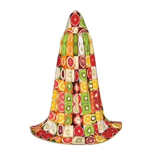 JAYWIS Kiwi Kapuzenumhang mit Wassermelonen-Druck, bedruckt, verstellbar, für Teenager, Halloween-Abenteuer, Partys und festliche Anlässe, Größe L von JAYWIS