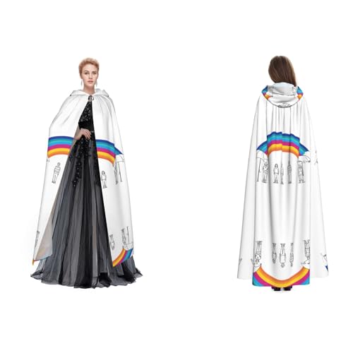 JAYWIS Kleiner Regenbogen, mit Kapuze für Erwachsene, verstellbarer Umhang für Halloween-Kostüme, Festivals und Gothic-Events JAYWIS Kleiner Regenbogen, mit Kapuze für Erwachsene, verstellbarer Umhang für Halloween-Kostüme, Festivals und Gothic-Events von JAYWIS