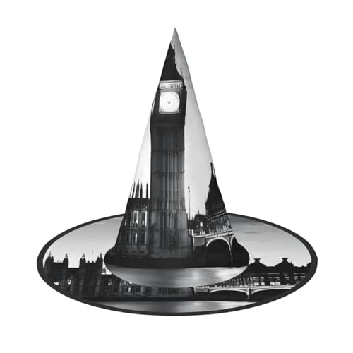 JAYWIS Londoner Halloween-Hut für Erwachsene, volle Abdeckung, verstaubare Hexe, Kopfbedeckung für Renaissance-Messen, Gothic-Partys und Festivals von JAYWIS