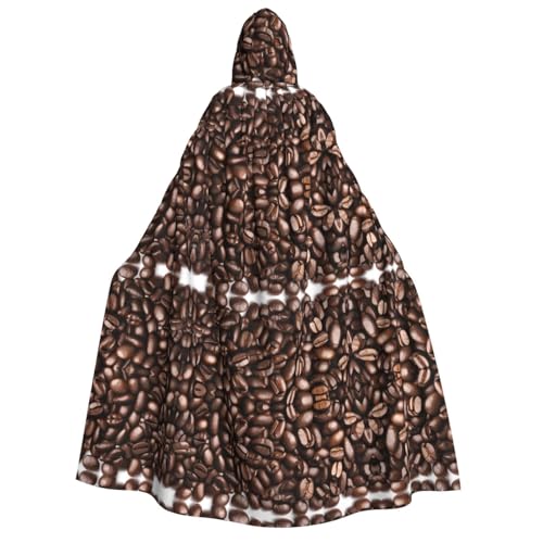 JAYWIS Lustiger Halloween-Umhang mit gerösteten Kaffeebohnen – bedruckter Umhang in voller Länge für Festivals, Gothic-Veranstaltungen und Kostümpartys von JAYWIS