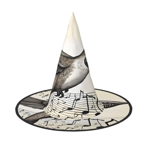 JAYWIS Musik-Symbol – Druck volle Abdeckung Halloween Hut Erwachsene – verstaubare Hexe Kopfbedeckung für Renaissance-Messen, Gothic-Partys und Festivals JAYWIS Musik-Symbol – Druck volle Abdeckung Halloween Hut Erwachsene – verstaubare Hexe Kopfbedeckung für Renaissance-Messen, Gothic-Partys und Festivals von JAYWIS