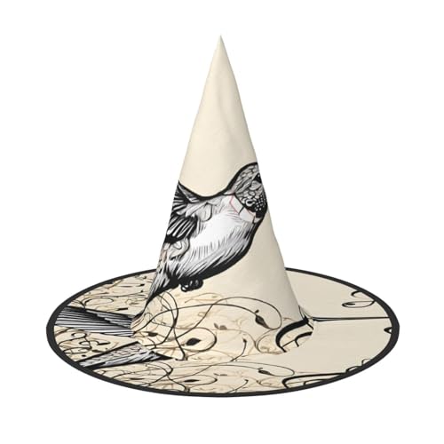 JAYWIS Musik-Symbol – Druck volle Abdeckung Halloween Hut Erwachsene – verstaubare Hexe Kopfbedeckung für Renaissance-Messen, Gothic-Partys und Festivals JAYWIS Musik-Symbol – Druck volle Abdeckung Halloween Hut Erwachsene – verstaubare Hexe Kopfbedeckung für Renaissance-Messen, Gothic-Partys und Festivals von JAYWIS