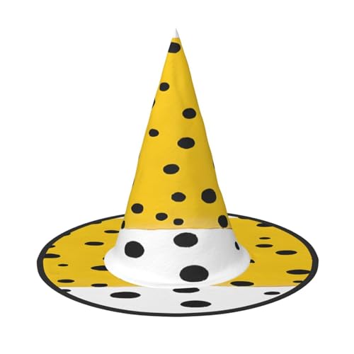 JAYWIS Mustard Yellow and Black – Print Full Coverage Halloween Hat Adult - Packable Witch Headwear For Renaissance Fairs, Gothic Parties & Festivals von JAYWIS