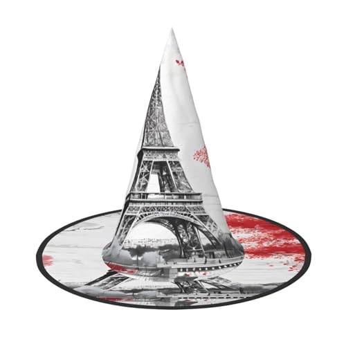 JAYWIS Paris Halloween-Hut für Erwachsene, volle Abdeckung, verstaubare Hexe, Kopfbedeckung für Renaissance-Messen, Gothic-Partys und Festivals von JAYWIS