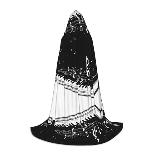 JAYWIS Schwarz-Weißer Kapuzenumhang mit Musiknoten-Druck, bedruckter, verstellbarer Umhang für Teenager, Halloween-Abenteuer, Partys und festliche Anlässe, Größe L JAYWIS Schwarz-Weißer Kapuzenumhang mit Musiknoten-Druck, bedruckter, verstellbarer Umhang für Teenager, Halloween-Abenteuer, Partys und festliche Anlässe, Größe L von JAYWIS