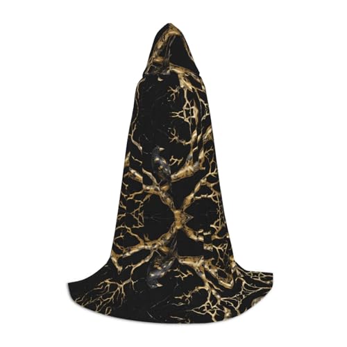 JAYWIS Schwarzer und goldener Marmor-Vogel-Druck, Jugend-Kapuzenumhang – bedruckter, verstellbarer Umhang für Teenager, Halloween-Abenteuer, Partys und festliche Anlässe, Größe S JAYWIS Schwarzer und goldener Marmor-Vogel-Druck, Jugend-Kapuzenumhang – bedruckter, verstellbarer Umhang für Teenager, Halloween-Abenteuer, Partys und festliche Anlässe, Größe S von JAYWIS