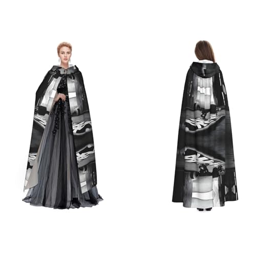 JAYWIS Skate Boards – Bedruckter Umhang mit Kapuze für Erwachsene – verstellbarer Umhang für Halloween-Kostüme, Festivals und Gothic-Events von JAYWIS