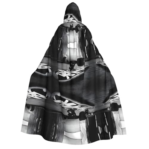 JAYWIS Skate Boards – bedruckter Halloween-Umhang mit Kapuze für Erwachsene, bedruckter Umhang in voller Länge für Festivals, Gothic-Veranstaltungen und Kostümpartys von JAYWIS