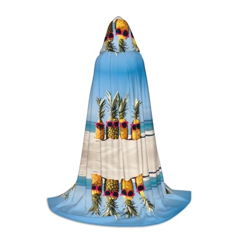 JAYWIS Strand-Ananas-Aufdruck, Jugend-Kapuzenumhang – bedruckter, verstellbarer Umhang für Teenager, Halloween-Abenteuer, Partys und festliche Anlässe, Größe M JAYWIS Strand-Ananas-Aufdruck, Jugend-Kapuzenumhang – bedruckter, verstellbarer Umhang für Teenager, Halloween-Abenteuer, Partys und festliche Anlässe, Größe M von JAYWIS