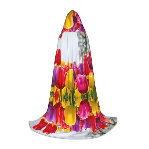 JAYWIS Umhang mit bunten Tulpen – bedruckter, verstellbarer Umhang für Teenager, Halloween-Abenteuer, Partys und festliche Anlässe, Größe L JAYWIS Umhang mit bunten Tulpen – bedruckter, verstellbarer Umhang für Teenager, Halloween-Abenteuer, Partys und festliche Anlässe, Größe L von JAYWIS