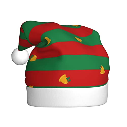 JAYWIS Weihnachtsmütze mit Streifenmuster für Erwachsene, Unisex, Samt, Weihnachtsmütze, Urlaub für Erwachsene für Neujahr, festliche Partygeschenke von JAYWIS