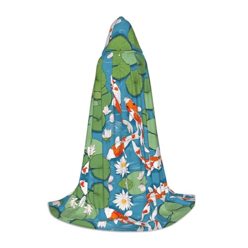 Japanischer hübscher Koi-Fisch-Druck, Jugend-Kapuzenumhang – bedruckter, verstellbarer Umhang für Teenager, Halloween-Abenteuer, Partys und festliche Anlässe, Größe S Japanischer hübscher Koi-Fisch-Druck, Jugend-Kapuzenumhang – bedruckter, verstellbarer Umhang für Teenager, Halloween-Abenteuer, Partys und festliche Anlässe, Größe S von JAYWIS