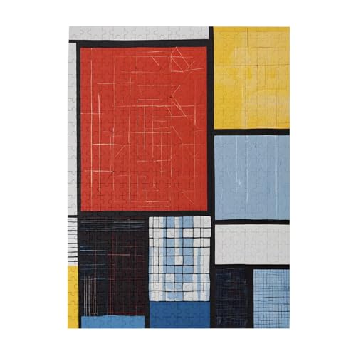 Komposition in Rot, Gelb, Blau und Schwarz – Druck 500 Teile Bilderpuzzles für Erwachsene, umweltfreundliches Holzpuzzle mit Bildern, Geschenk für Familienspaß und Entspannung Komposition in Rot, Gelb, Blau und Schwarz – Druck 500 Teile Bilderpuzzles für Erwachsene, umweltfreundliches Holzpuzzle mit Bildern, Geschenk für Familienspaß und Entspannung von JAYWIS