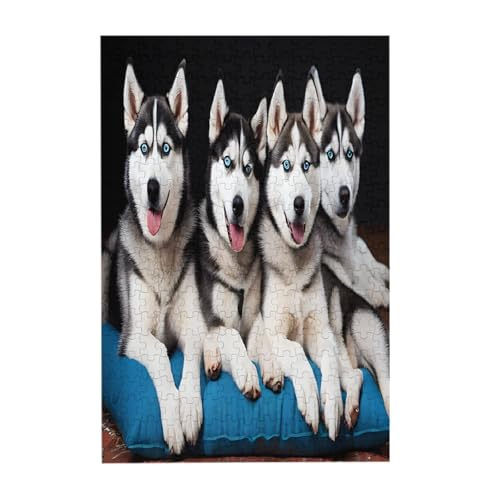 Lovely Husky – 300-teiliges Bilderpuzzle aus Holz für Erwachsene, Familienspaß und Entspannungsgeschenk von JAYWIS