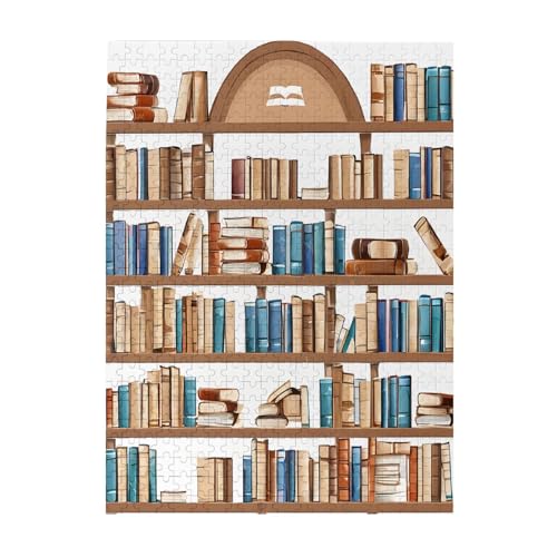 Lustige Bücherregal-Sammlung und Leiter – Druck 500 Teile Bilderpuzzles für Erwachsene, umweltfreundliches Holzpuzzle mit Bildern, Geschenk für Familienspaß und Entspannung Lustige Bücherregal-Sammlung und Leiter – Druck 500 Teile Bilderpuzzles für Erwachsene, umweltfreundliches Holzpuzzle mit Bildern, Geschenk für Familienspaß und Entspannung von JAYWIS