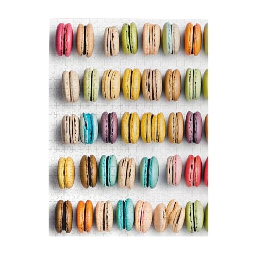 Macaron Biscuit Flavored Pastries - Print 500 Piece Picture Puzzles For Adults Eco-Friendly Wooden Jigsaw With Images Gift For Family Fun And Relaxation von JAYWIS