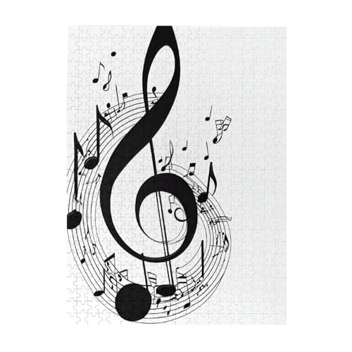 Musik-Print 500 Teile Bilderpuzzles für Erwachsene, umweltfreundliches Holzpuzzle mit Bildern, Geschenk für Familienspaß und Entspannung von JAYWIS