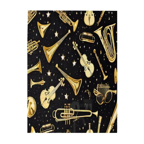 Musikinstrumente – Druck 500 Teile Bilderpuzzles für Erwachsene, umweltfreundliches Holzpuzzle mit Bildern, Geschenk für Familienspaß und Entspannung von JAYWIS