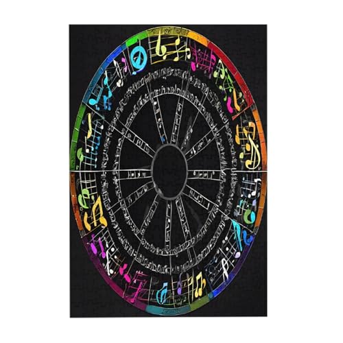 Musiknoten-Druck, 300-teiliges Bilder-Puzzle – Holz für Erwachsene, Familienspaß und Entspannungsgeschenk von JAYWIS