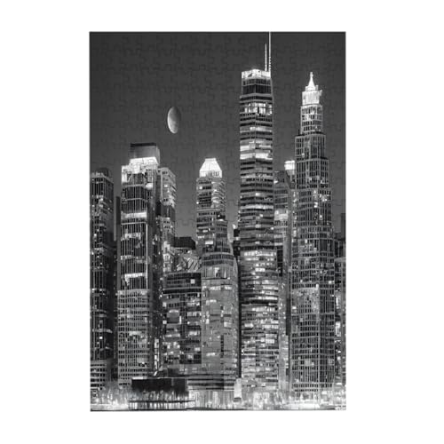 New York Gemälde, 300-teiliges Bilderpuzzle, Holz für Erwachsene, Familienspaß und Entspannungsgeschenk von JAYWIS