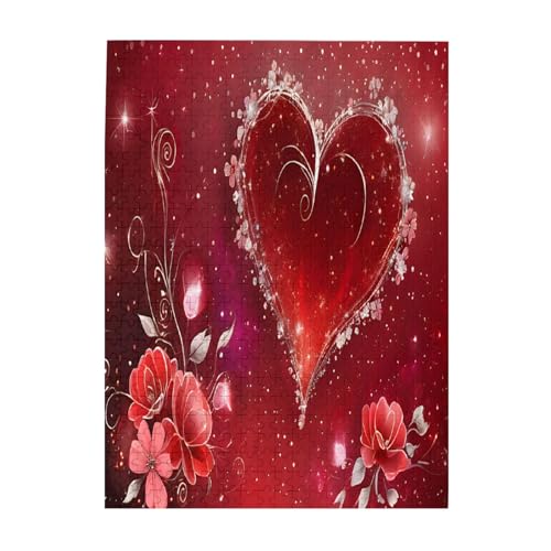 Romantisches Herz – Druck 500 Teile Bilderpuzzles für Erwachsene, umweltfreundliches Holzpuzzle mit Bildern, Geschenk für Familienspaß und Entspannung Romantisches Herz – Druck 500 Teile Bilderpuzzles für Erwachsene, umweltfreundliches Holzpuzzle mit Bildern, Geschenk für Familienspaß und Entspannung von JAYWIS