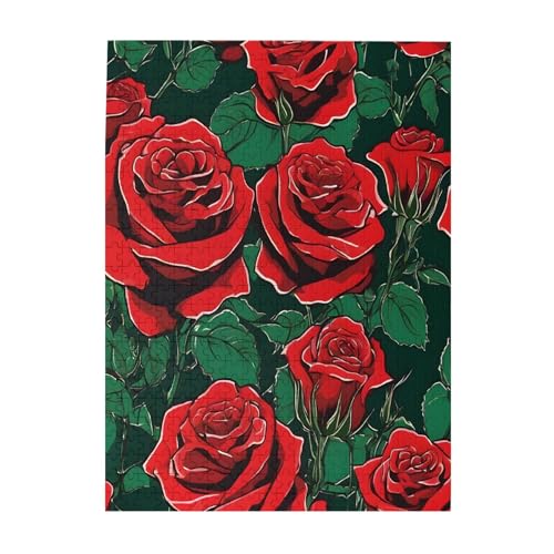 Rote Rose – Druck 500 Teile Bilderpuzzles für Erwachsene, umweltfreundliches Holzpuzzle mit Bildern, Geschenk für Familienspaß und Entspannung Rote Rose – Druck 500 Teile Bilderpuzzles für Erwachsene, umweltfreundliches Holzpuzzle mit Bildern, Geschenk für Familienspaß und Entspannung von JAYWIS