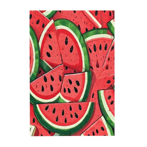 Rote Wassermelone – 300-teiliges Bilderpuzzle – Holz für Erwachsene, Familienspaß und Entspannungsgeschenk von JAYWIS