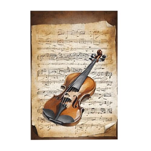 Schmetterling und Cello-Druck, 300-teiliges Bilder-Puzzle – Holz für Erwachsene, Familienspaß und Entspannungsgeschenk von JAYWIS