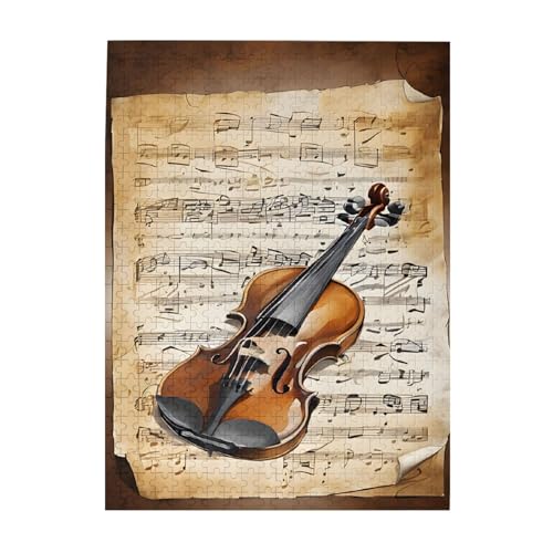 Schmetterling und Cello-Druck, 500-teiliges Bilderpuzzle für Erwachsene, umweltfreundliches Holzpuzzle mit Bildern, Geschenk für Familienspaß und Entspannung von JAYWIS