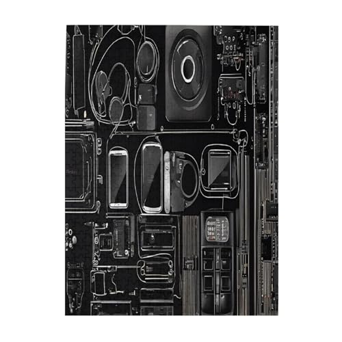 Spiel Video Gaming Muster - Drucken 500 Teile Bilderpuzzles für Erwachsene Umweltfreundliches Holzpuzzle mit Bildern Geschenk für Familie Spaß und Entspannung von JAYWIS