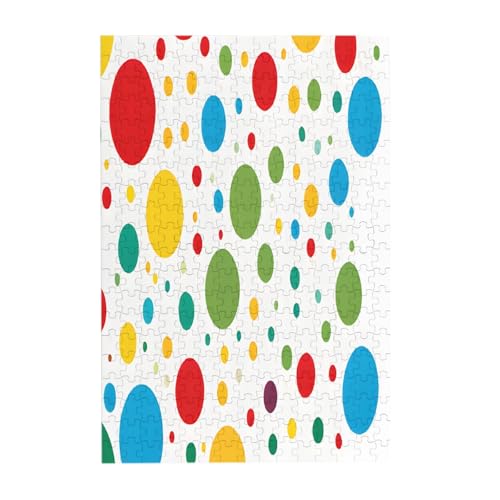 Twister Polka Dots – Druck 300 Teile Bilderpuzzle – Holz für Erwachsene, Familienspaß und Entspannungsgeschenk von JAYWIS