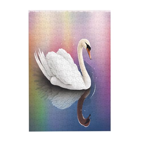 Weißer Schwan – 300-teiliges Bilderpuzzle aus Holz für Erwachsene, Familienspaß und Entspannungsgeschenk von JAYWIS