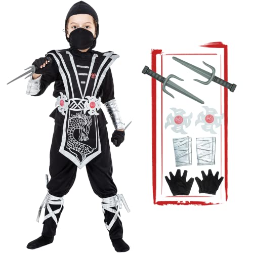 Ninja-Kostüm für Kinder, silbernes Halloween-Kostüm für Kinder Ninja-Kostüm für Kinder, silbernes Halloween-Kostüm für Kinder von JAZGROM