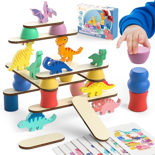 Montessori Dinosaurier Spielzeug für Kleinkinder 1 2 3 4 Jahre – Vorschul-Lernspielzeug für Jungen & Mädchen ab 2-4 Jahren – Holz Dinosaurier Bausteine zum Sortieren, Stapeln & Balancieren – Pädagogis Montessori Dinosaurier Spielzeug für Kleinkinder 1 2 3 4 Jahre – Vorschul-Lernspielzeug für Jungen & Mädchen ab 2-4 Jahren – Holz Dinosaurier Bausteine zum Sortieren, Stapeln & Balancieren – Pädagogis von JAiiMen