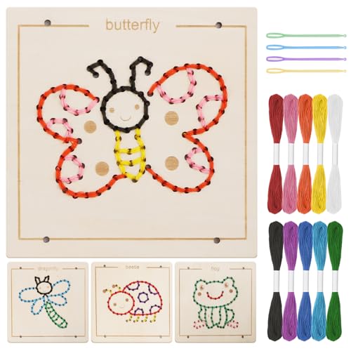 Montessori Holz-Fädelspielzeug für Kleinkinder und Kinder 2-4 & 5-7 Jahre – Feinmotorik Nähspiel & Lernspielzeug – Vorschulspielzeug Sensorik Geschenk für Jungen & Mädchen 1 2 3 4 Jahre Montessori Holz-Fädelspielzeug für Kleinkinder und Kinder 2-4 & 5-7 Jahre – Feinmotorik Nähspiel & Lernspielzeug – Vorschulspielzeug Sensorik Geschenk für Jungen & Mädchen 1 2 3 4 Jahre von JAiiMen