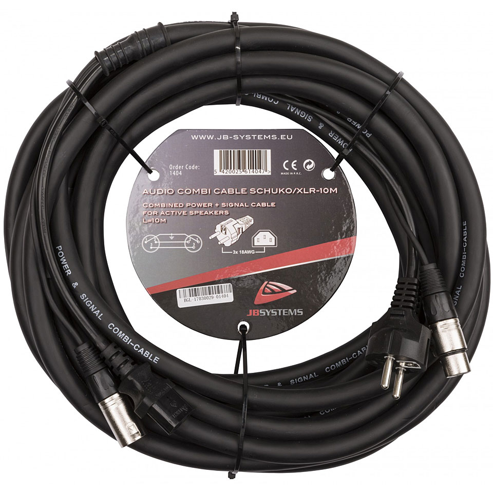JB Systems Audio Combi Cable SCHUKO/XLR-10M Hybridkabel JB Systems Audio Combi Cable SCHUKO/XLR-10M Hybridkabel von JB Systems