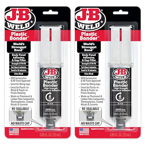 J-B Weld 50139 Kunststoff-Spritze, zum Kleben und Spaltfüller, trocknet schwarz, 25 ml (2) von J-B Weld