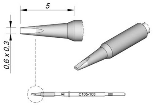 JBC Tools C115108 Lötspitze Meißelform, gerade Spitzen-Größe 0.3mm Inhalt 1St. von JBC Tools