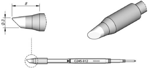 JBC Tools C245912 Lötspitze Rundform, abgeschrägt Spitzen-Größe 3.0mm Inhalt 1St. von JBC Tools