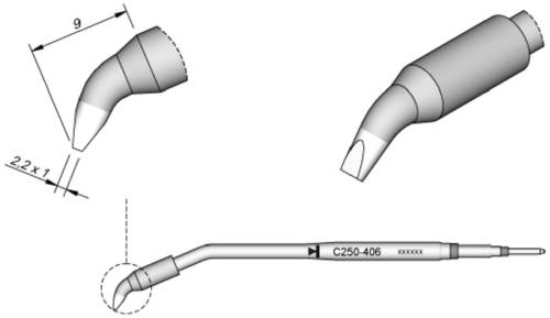 JBC Tools C250406 Lötspitze Meißelform, gebogen Spitzen-Größe 1mm Inhalt 1St. von JBC Tools